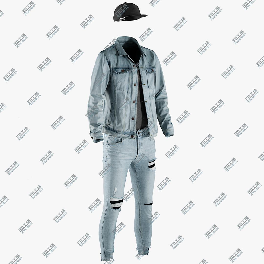 images/goods_img/202105073/Men's Jeans with Jacket, Thsirt and Cap 12 3D model/1.jpg